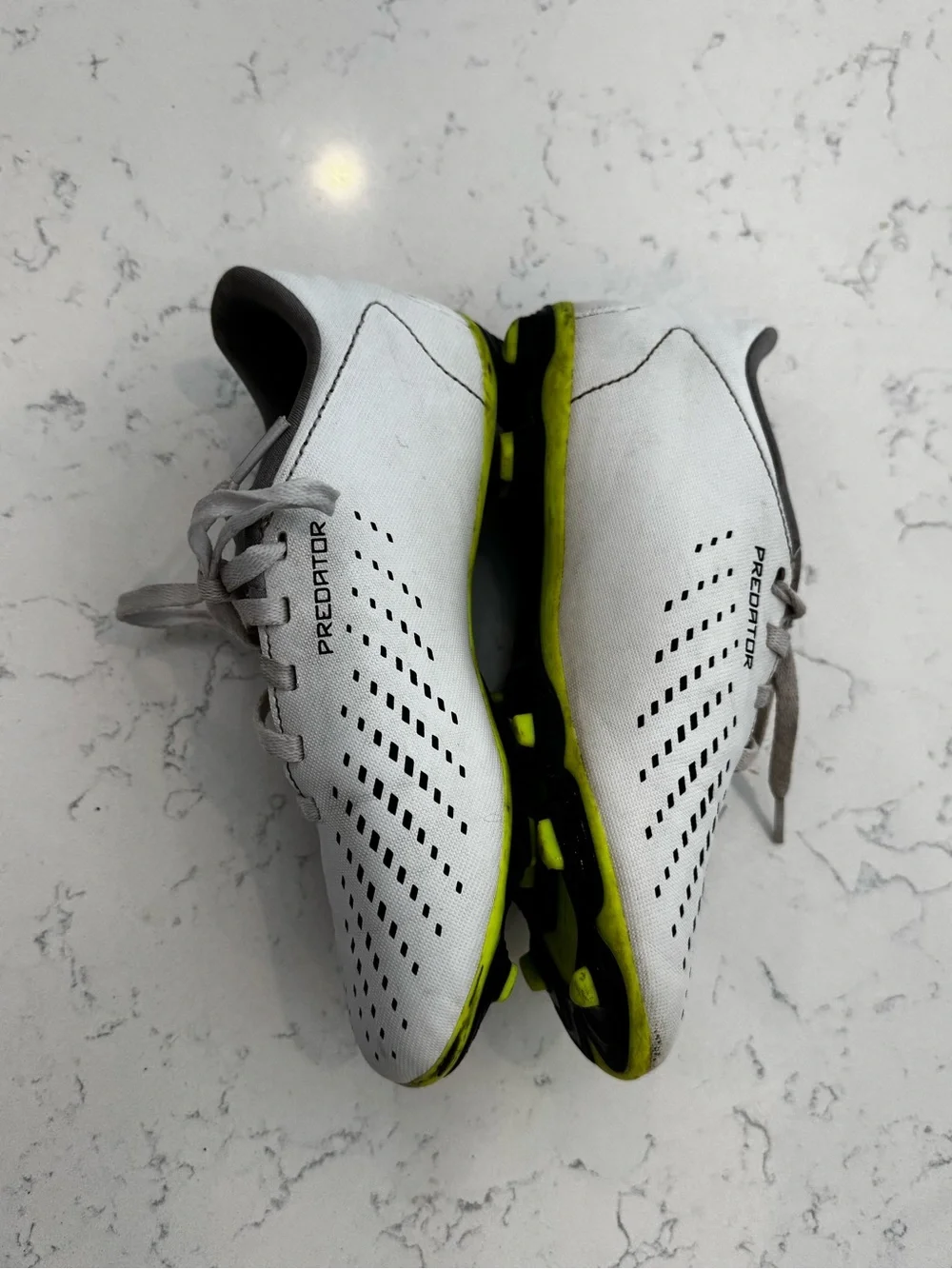 Kids Predator Soccer Sneakers in White and Black boys 2.5